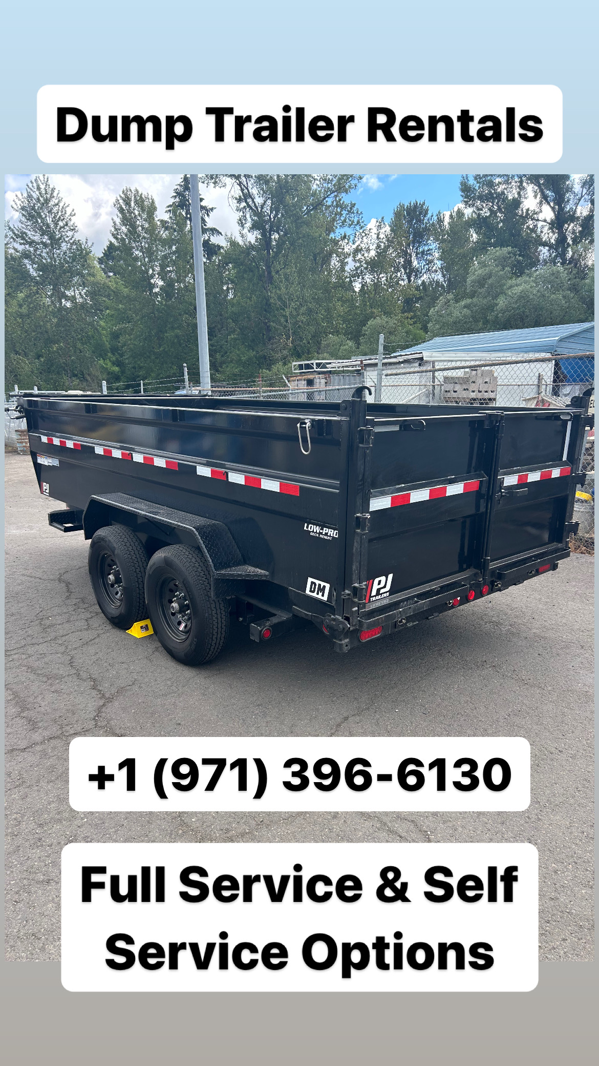 14′ Hydraulic Dump from Roadside Trailer Rentals